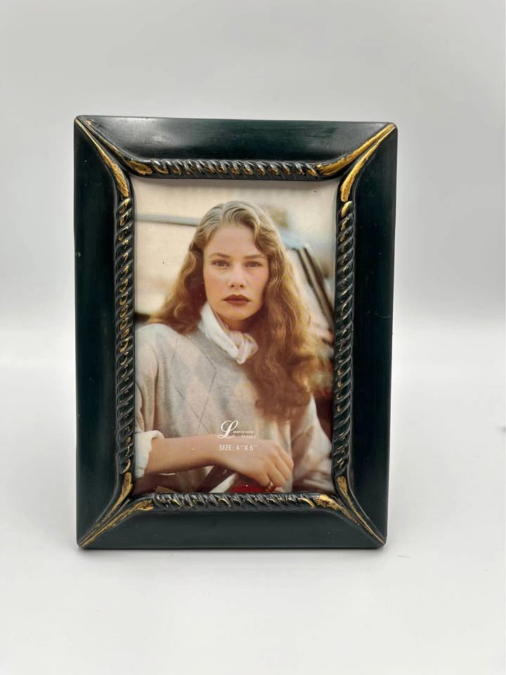Rare Lawrence Frame Green with Rope Style Gold Detailing