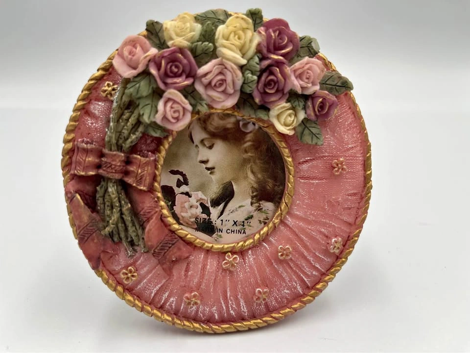 GANZ Pink Victorian Style Floral Resin Frame