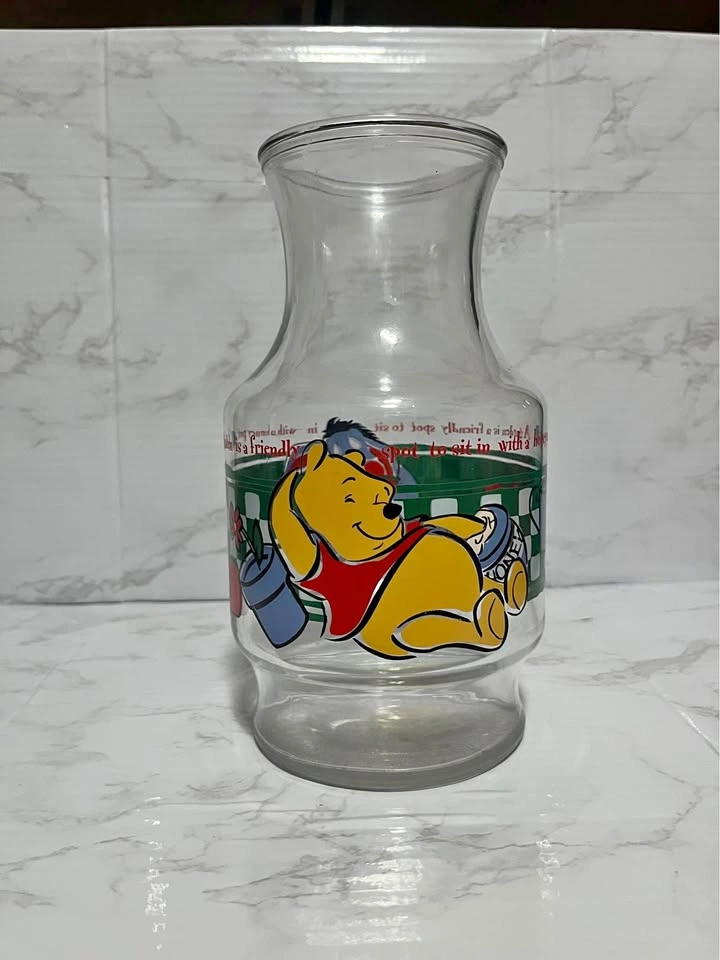 Vintage Anchor Hocking Disney Winnie the Pooh Glass Juice Carafe