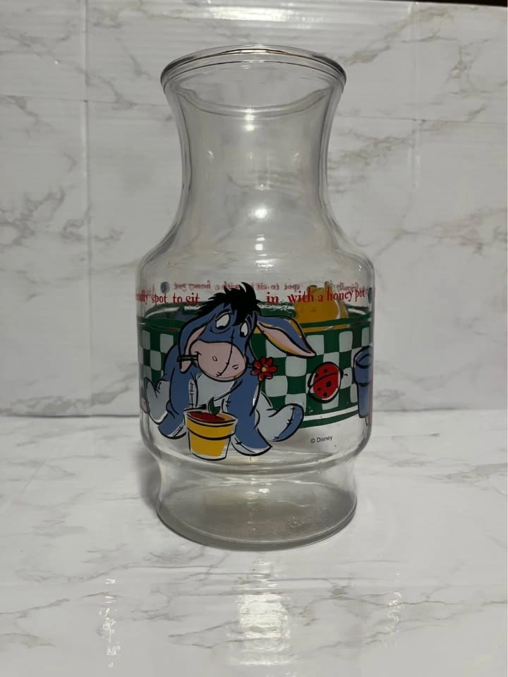Vintage Anchor Hocking Disney Winnie the Pooh Glass Juice Carafe - photo 2