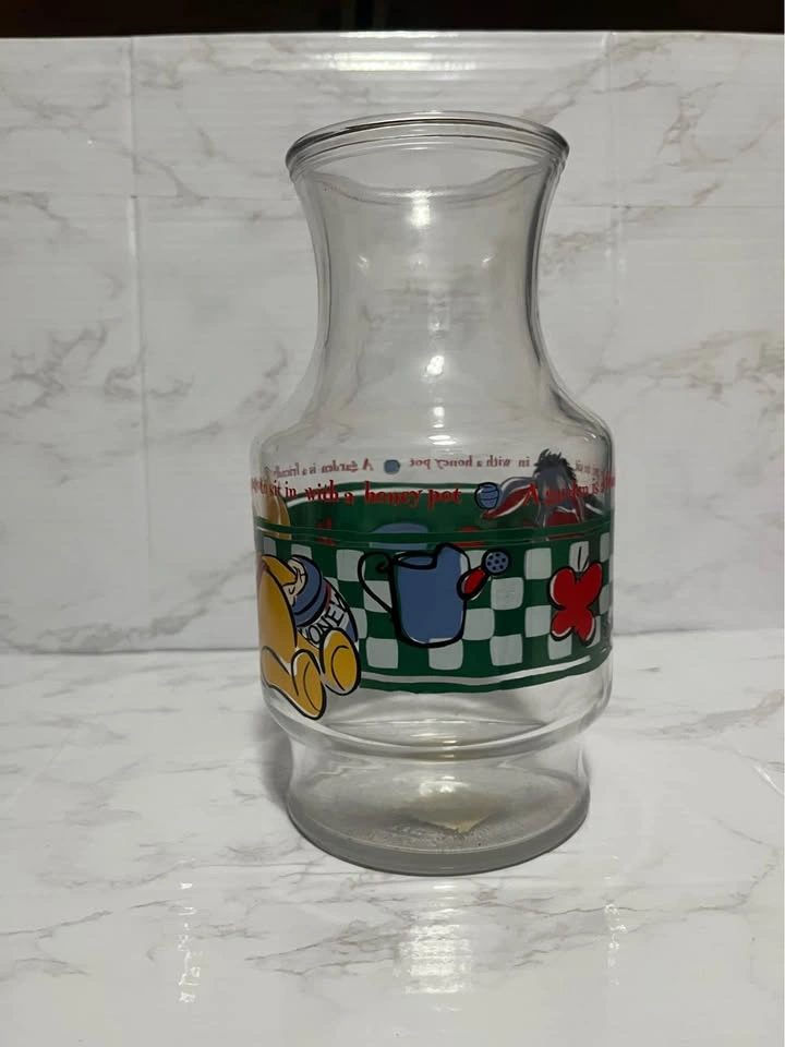 Vintage Anchor Hocking Disney Winnie the Pooh Glass Juice Carafe - photo 3