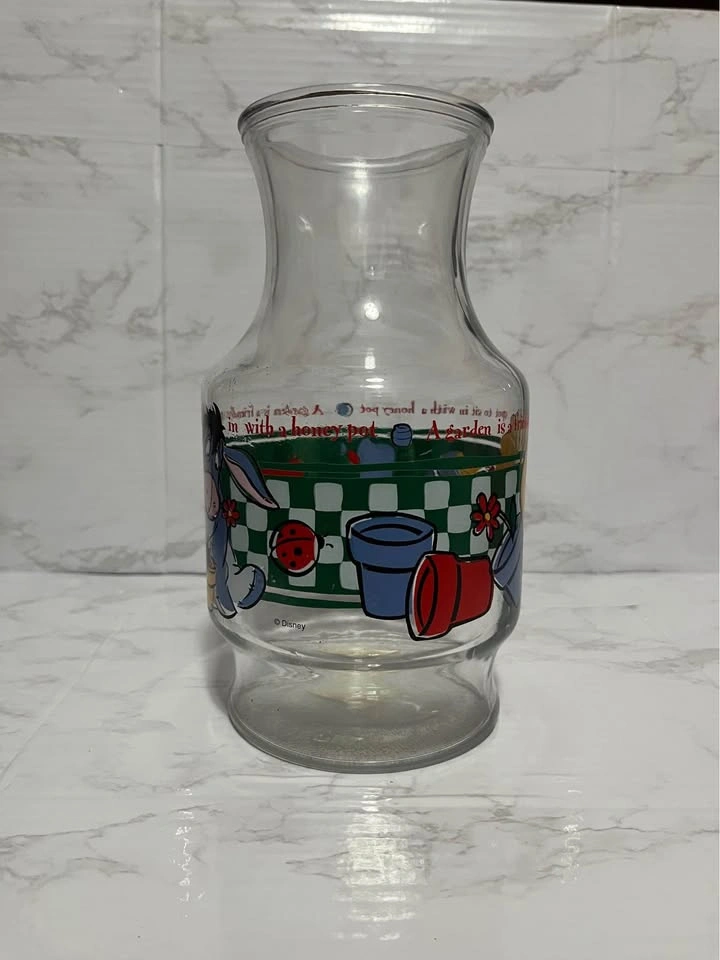 Vintage Anchor Hocking Disney Winnie the Pooh Glass Juice Carafe - photo 5