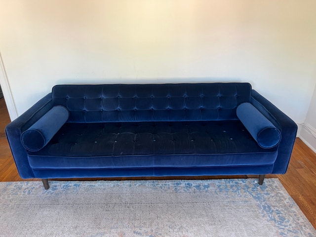 Elte Blue Velvet Sofa for Sale - photo 2