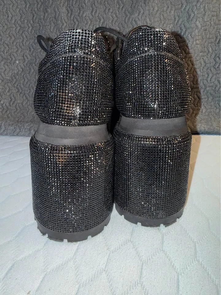NEW - DOLLS KILL “Acting Up” Rhinestone Platform Oxfords - 11 - photo 2