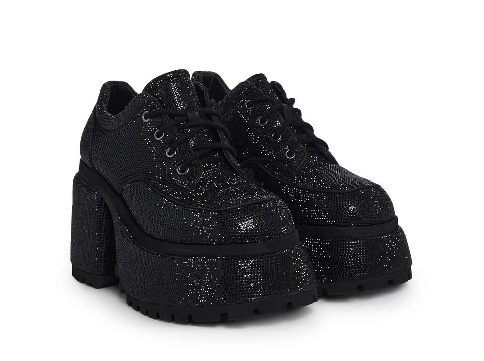 NEW - DOLLS KILL “Acting Up” Rhinestone Platform Oxfords - 11 - photo 4