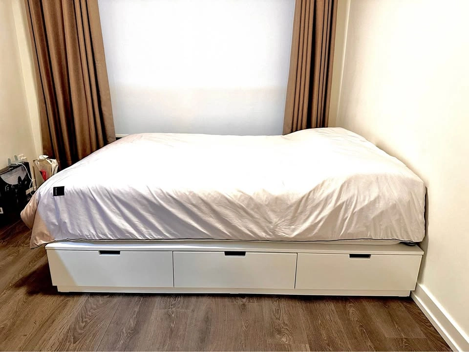 IKEA NORDLI Queen Bed Frame with Storage (White)