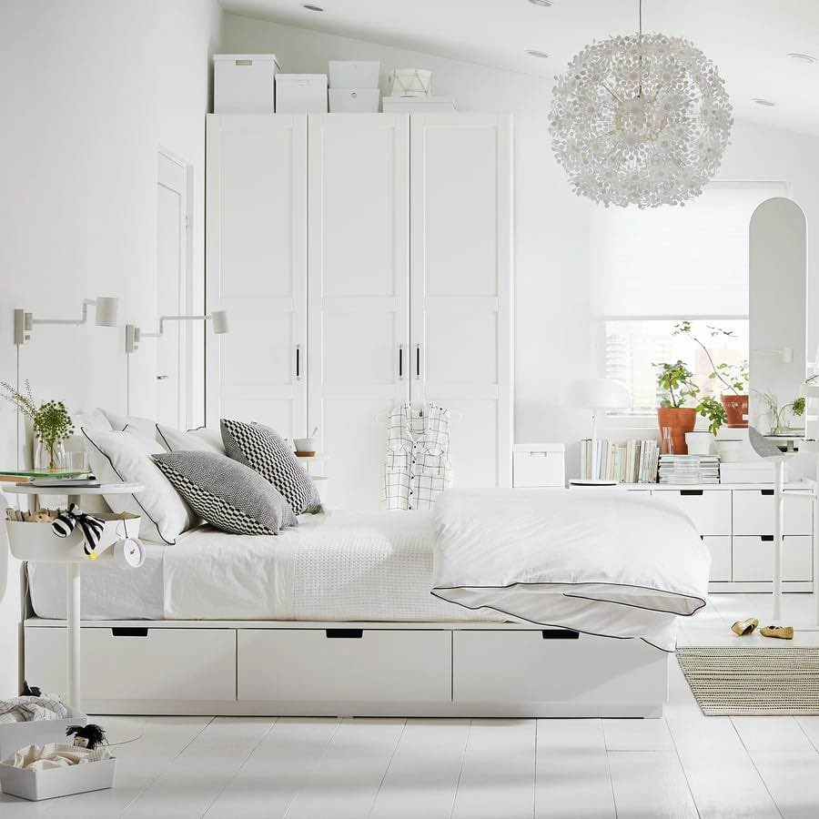IKEA NORDLI Queen Bed Frame with Storage (White) - photo 3