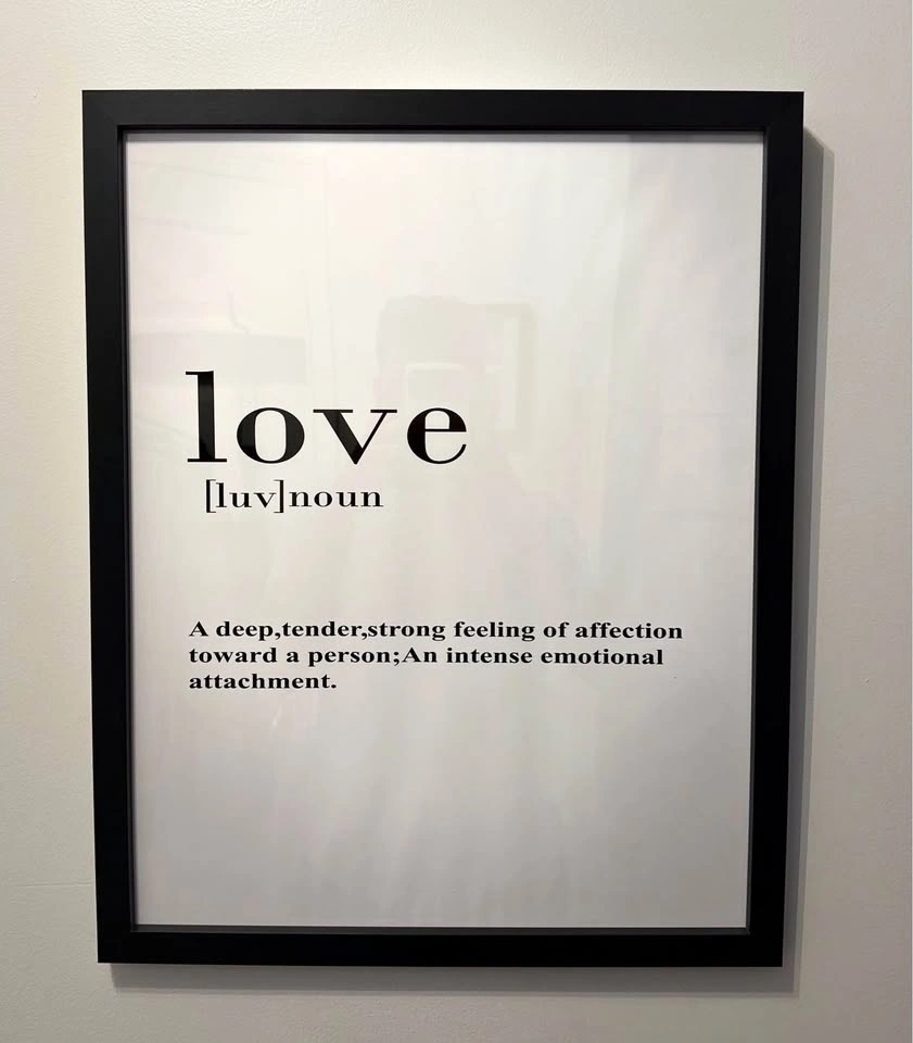 Love Definition Framed Wall Art