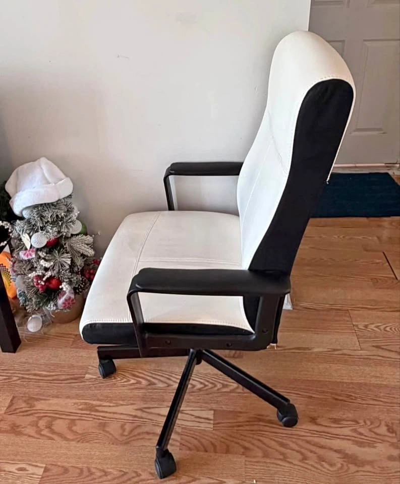 High-Back White and Black Office Chair