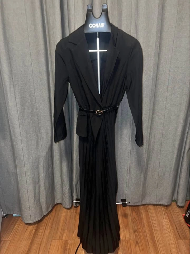 Black long blazer dress