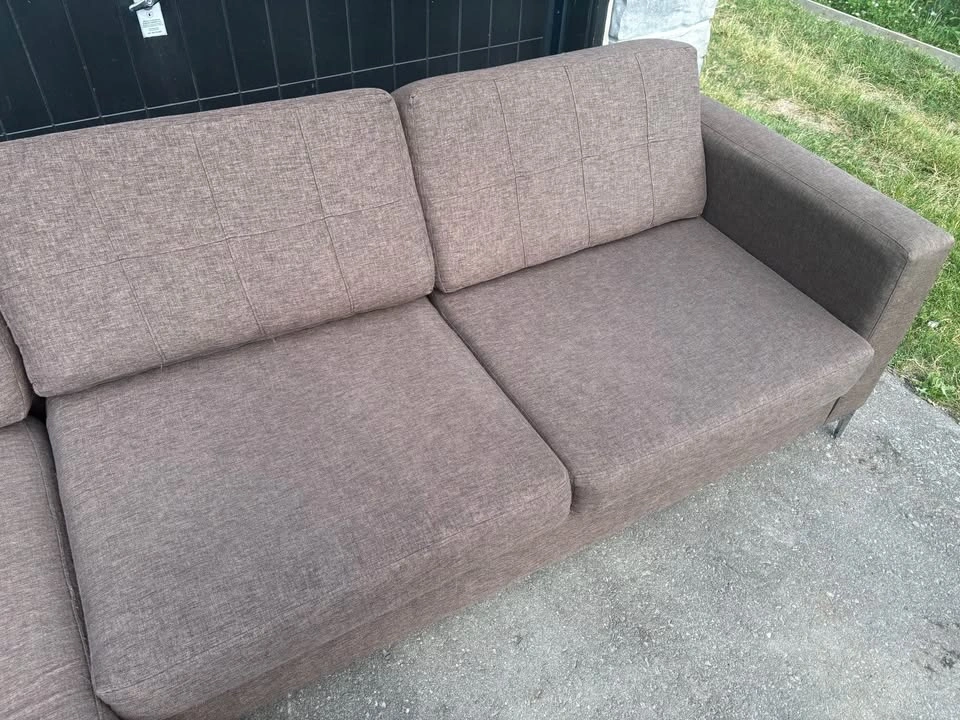 Large Grey Brown Sectional Sofa with Chaise - photo 5