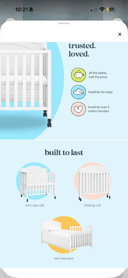 Charlie 3-in-1 Mini Portable Crib + Infapure Mattress - photo 3