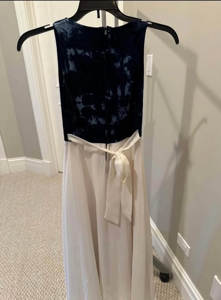 Long Blue and White Girls Dress Size 12 - photo 2