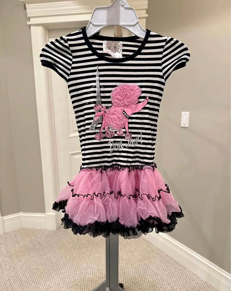 Adorable Poodle in Paris Girls Dress Size 3T