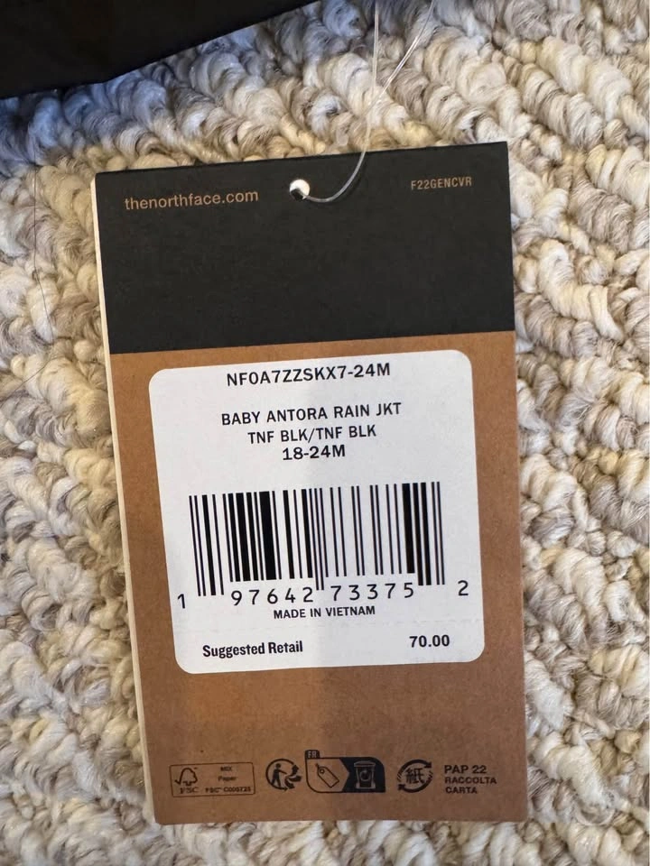 Brand New Baby North Face Rain Jacket Size 18-24 month - photo 3