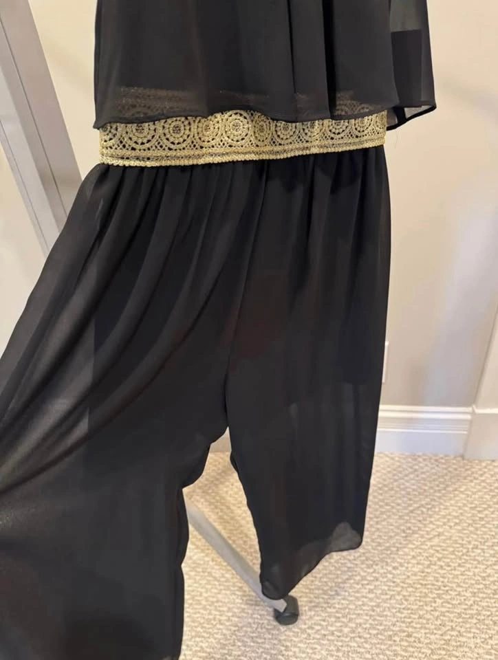 Brand New Girls Black and Gold Jumpsuit Size 12 - photo 3