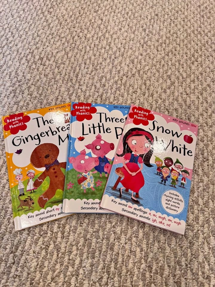 Brand New Set of 3 Reading with Phonics Hardcover Books