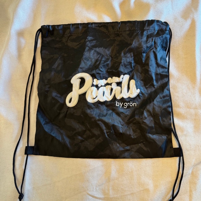 Pearls by Grön Drawstring Bag