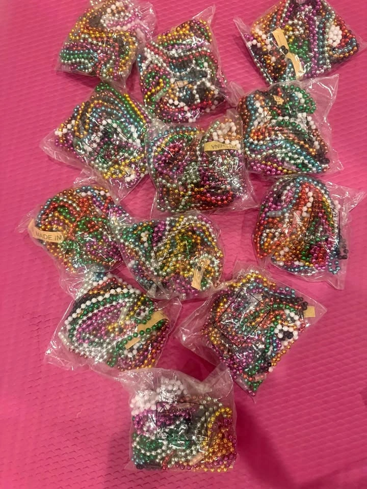 144 pieces of Mardi Gras Beads, Brand New (multiple packs!)