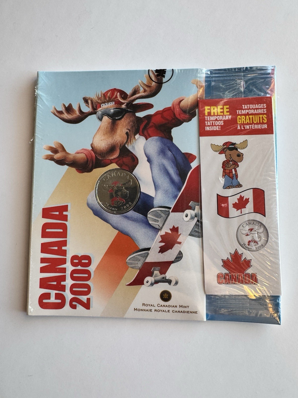 2008 Canada Day Moose Coloured 25c Gift Set, RCM Sealed - photo 2