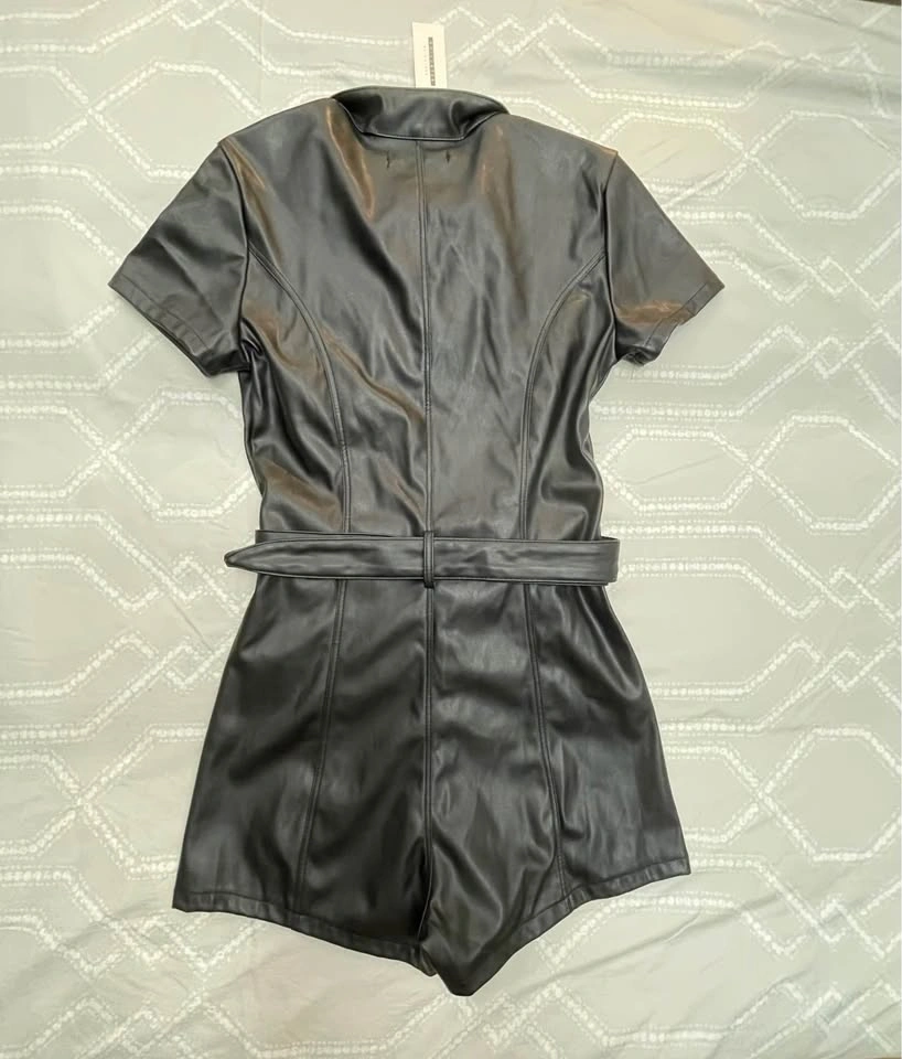 NEW - CBR Faux Leather Romper - SMALL - photo 2