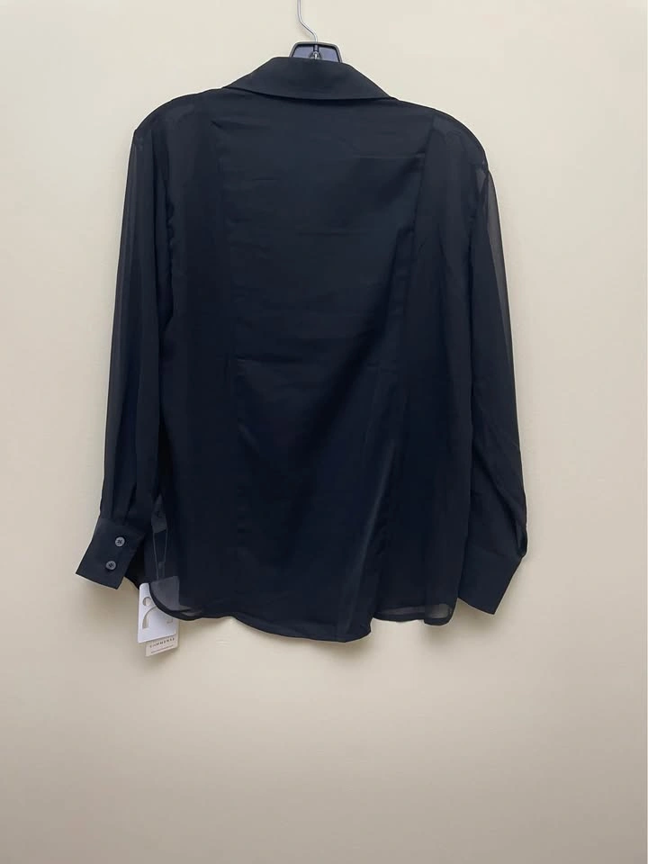 NEW Semi-Sheer Chiffon L-Sleeve Shirt - SMALL - photo 2