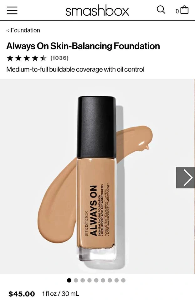 Smashbox Always On Skin Balancing Foundation L30-N