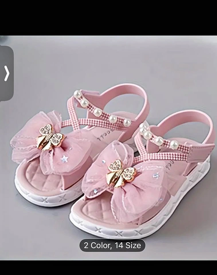 2025 Girls' Pink Floral & Butterfly Soft-Sole Sandals