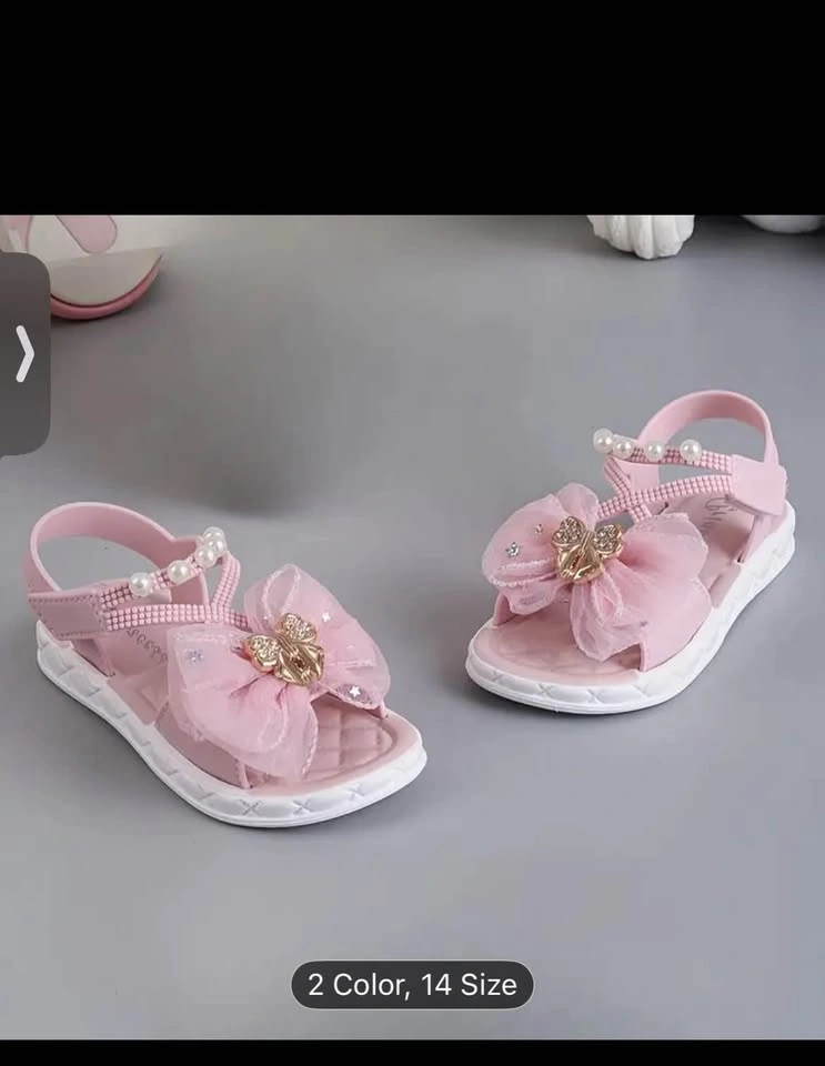 2025 Girls' Pink Floral & Butterfly Soft-Sole Sandals - photo 3