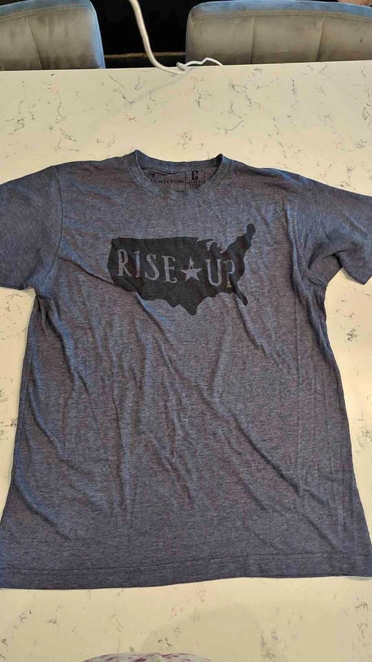 Hamilton Rise Up Tour T-Shirt Mens M Blue