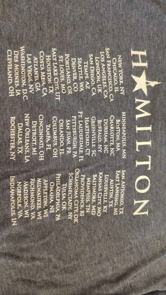 Hamilton Rise Up Tour T-Shirt Mens M Blue - photo 2