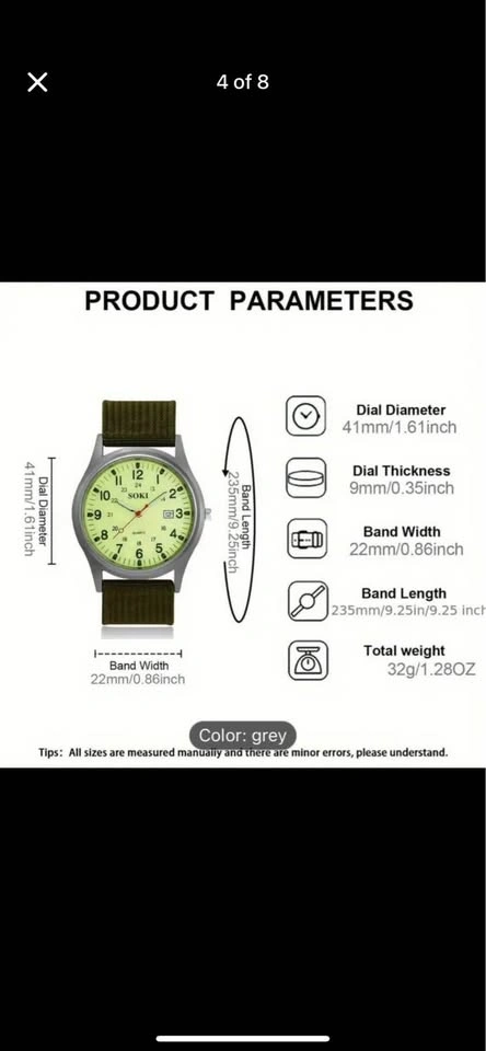 Set of Four Soki Quartz Military Style Watches - photo 2