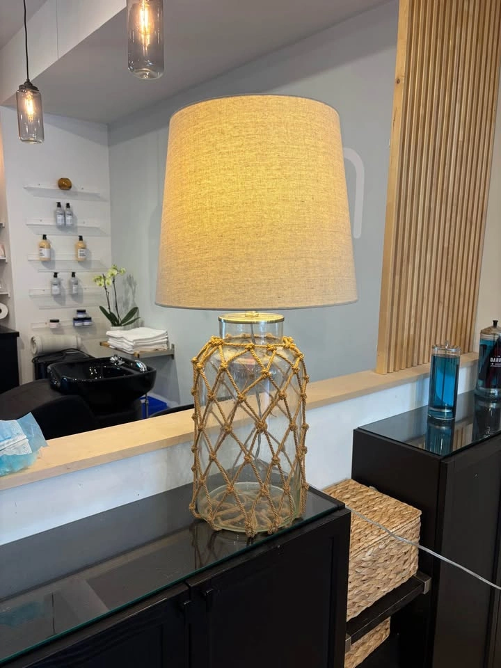 Large lamp in nautical rope style with lampshade - photo 2