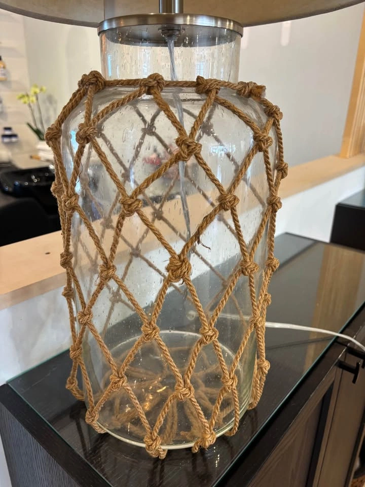 Large lamp in nautical rope style with lampshade - photo 3