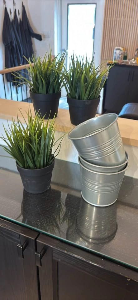 3 artificial grasses in pots for $10 - photo 2