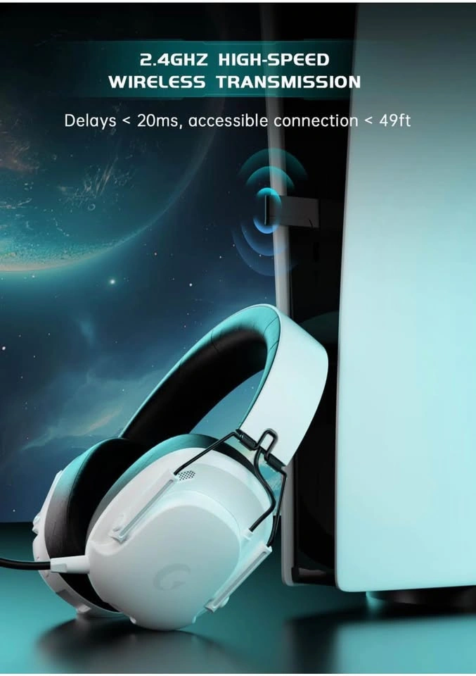 Wireless Gaming Headset for PS5/PS4, PC, Switch, Mac (White) - photo 5