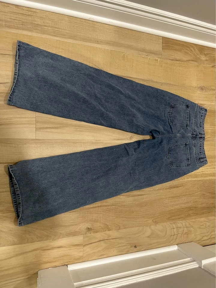 Wide Leg Distressed Denim Jeans - photo 4