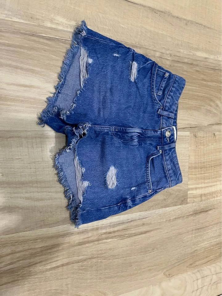 Bright Blue Denim Shorts - photo 2