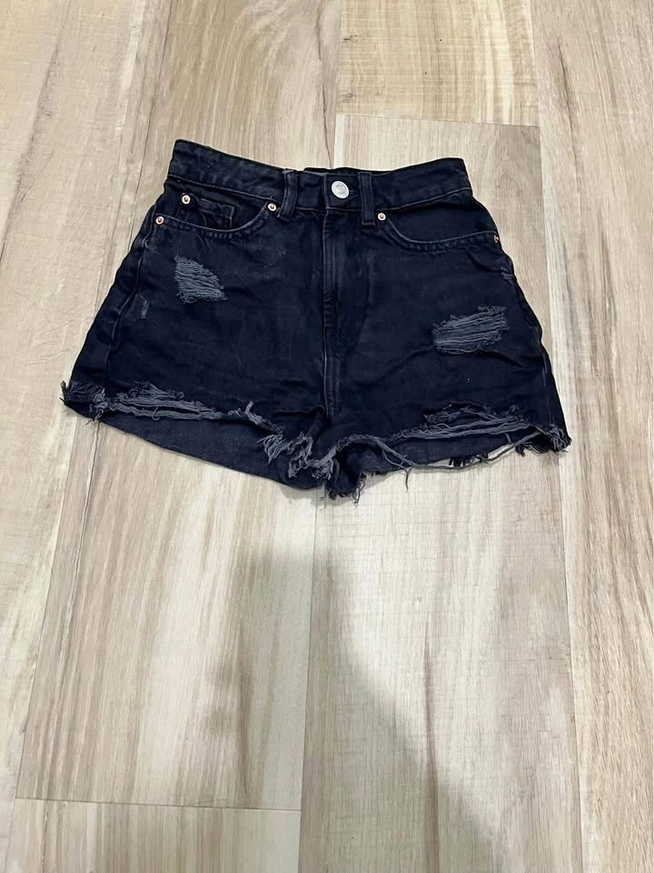 Black Denim Shorts