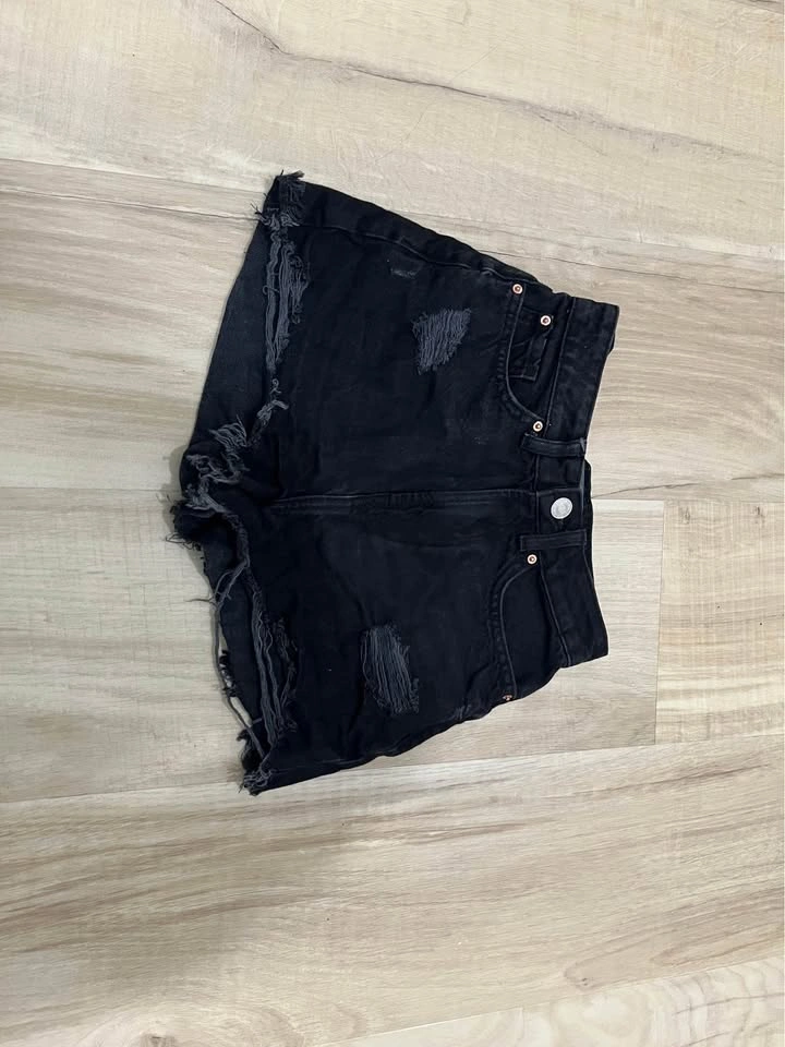Black Denim Shorts - photo 2