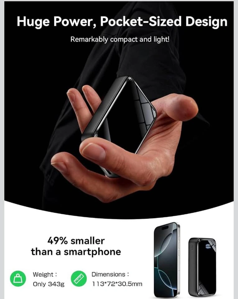 22.5W 50,000mAh Power Bank with Built-in USB-Cable - photo 3