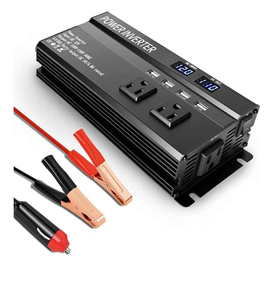 1200W Power Inverter 12V to 110V with Fast Charging