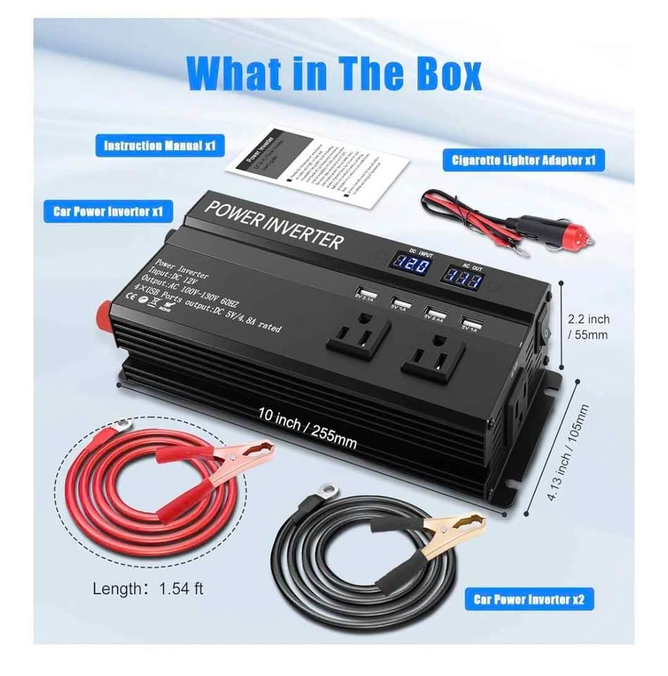 1200W Power Inverter 12V to 110V with Fast Charging - photo 2