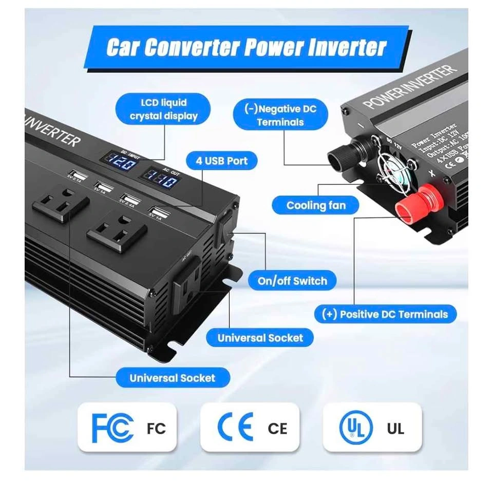 1200W Power Inverter 12V to 110V with Fast Charging - photo 4