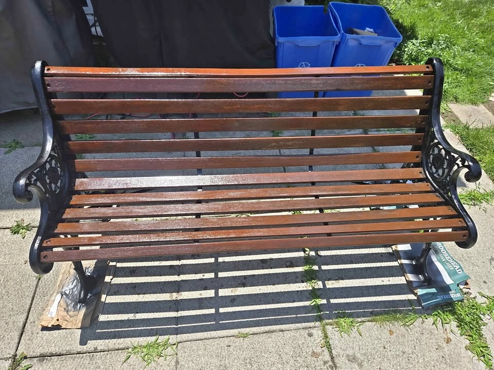Professionally refinished Cast Iron and Wood PARK Bench
