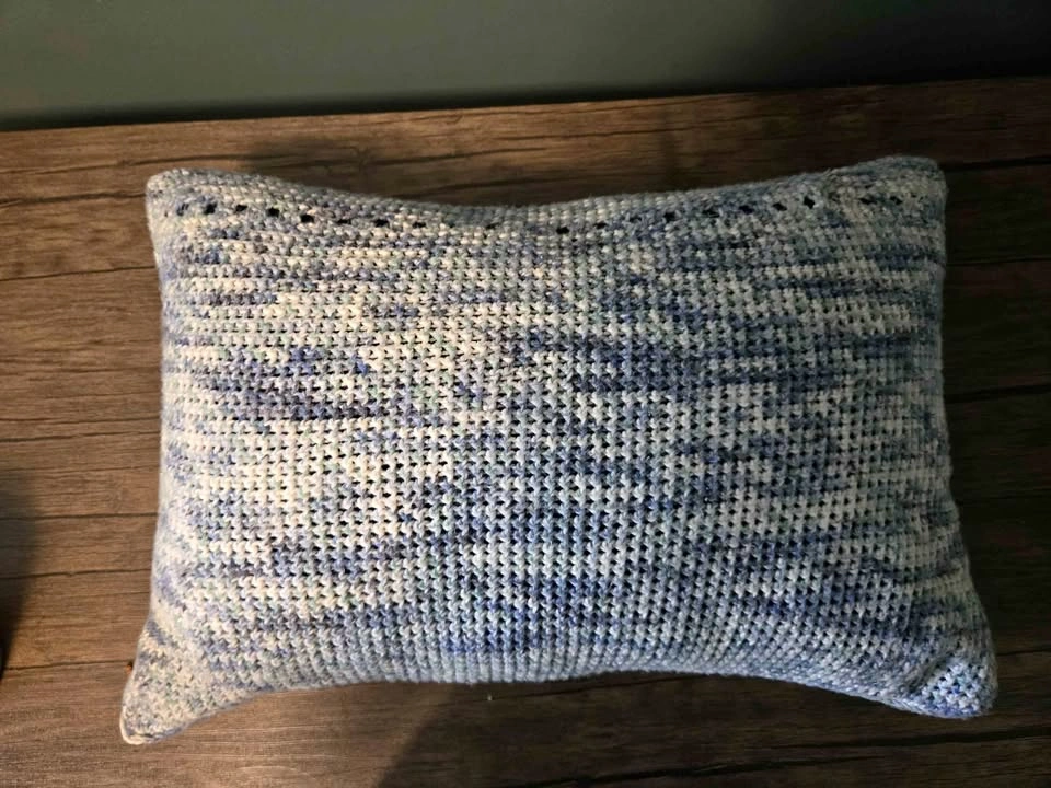 Handmade Blue and White Decorative Pillow