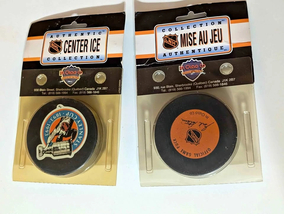 In Glas Co NHL Center Ice Collection Stanley Cup Hockey Pucks