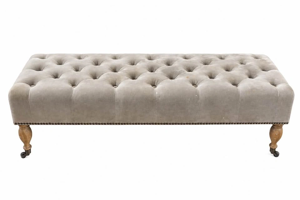 Restoration Hardware Tufted Velvet Ottoman Bench