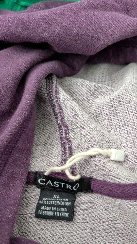 CASTRO Men's Full-Zip Hoodie Heather Purple - Size XL - photo 4