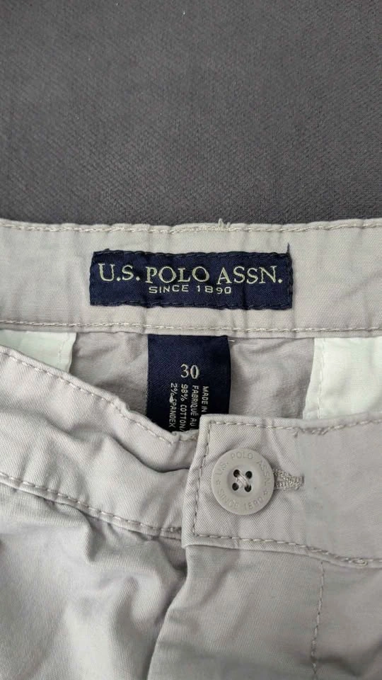 U.S. POLO ASSN. Men's Stretch Chino Shorts Light Grey - Size 30 - photo 4